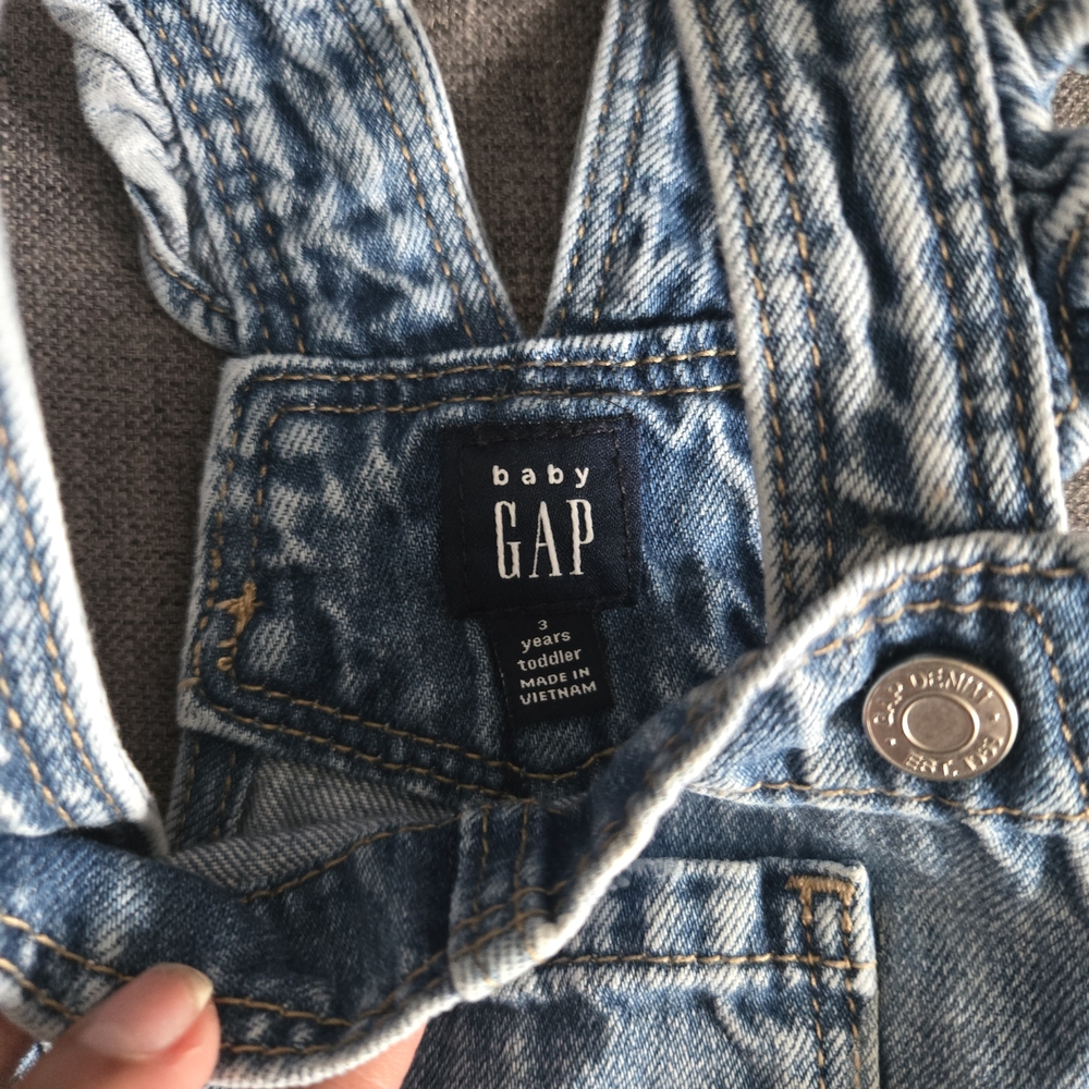 Baby GAP Light Wash Denim Overalls - Light Blue